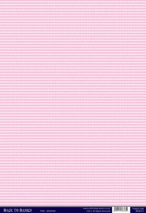 Printed Card A4 - Pink Gingham